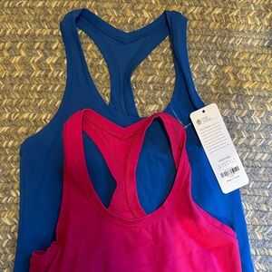CRZ YOGA Racerback tank top Set - Blue and Pink